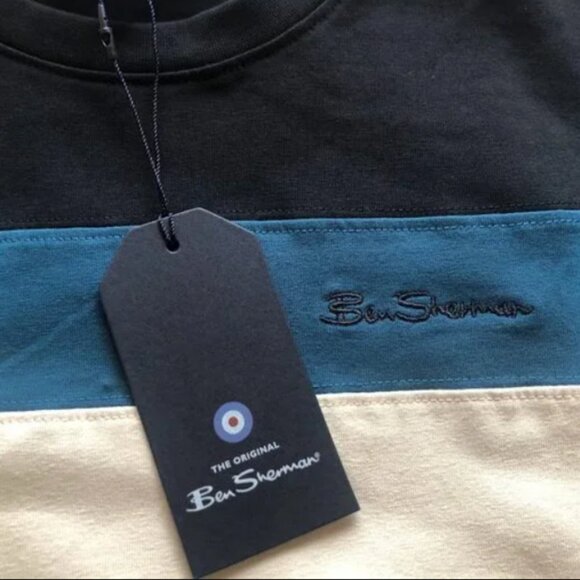 Ben Sherman Crewneck Short Sleeves T-Shirt Black, Navy Blue, Green - Picture 2 of 3